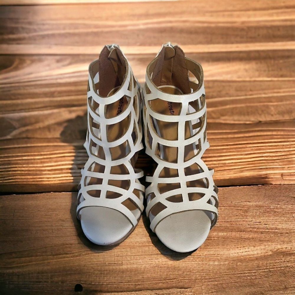 Not Rated White Jimmy Wedges Size 7 - Picture 5 of 8